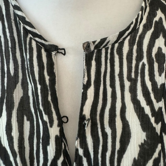 Banjanan - Midi Dress Black & White Abstract Print Sz S - Picture 4 of 9